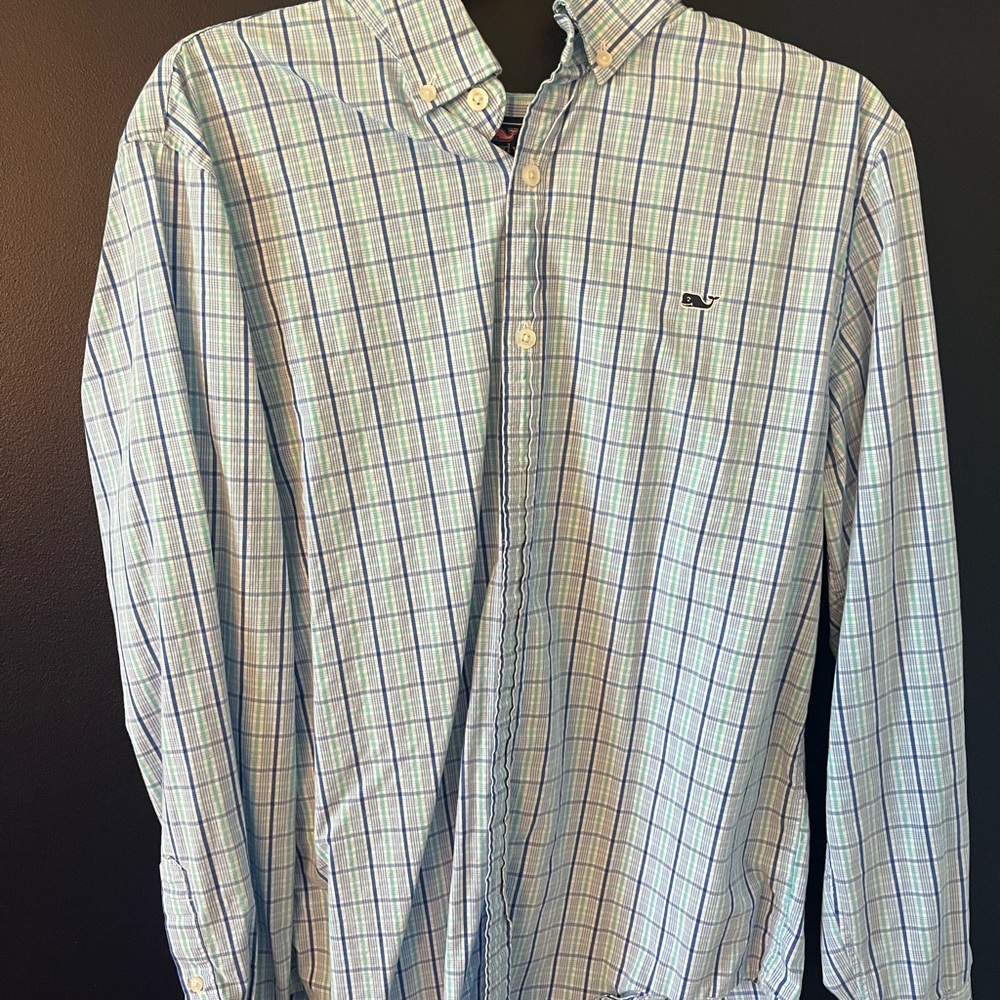 Vineyard Vines Men's Blue Plaid Shirt